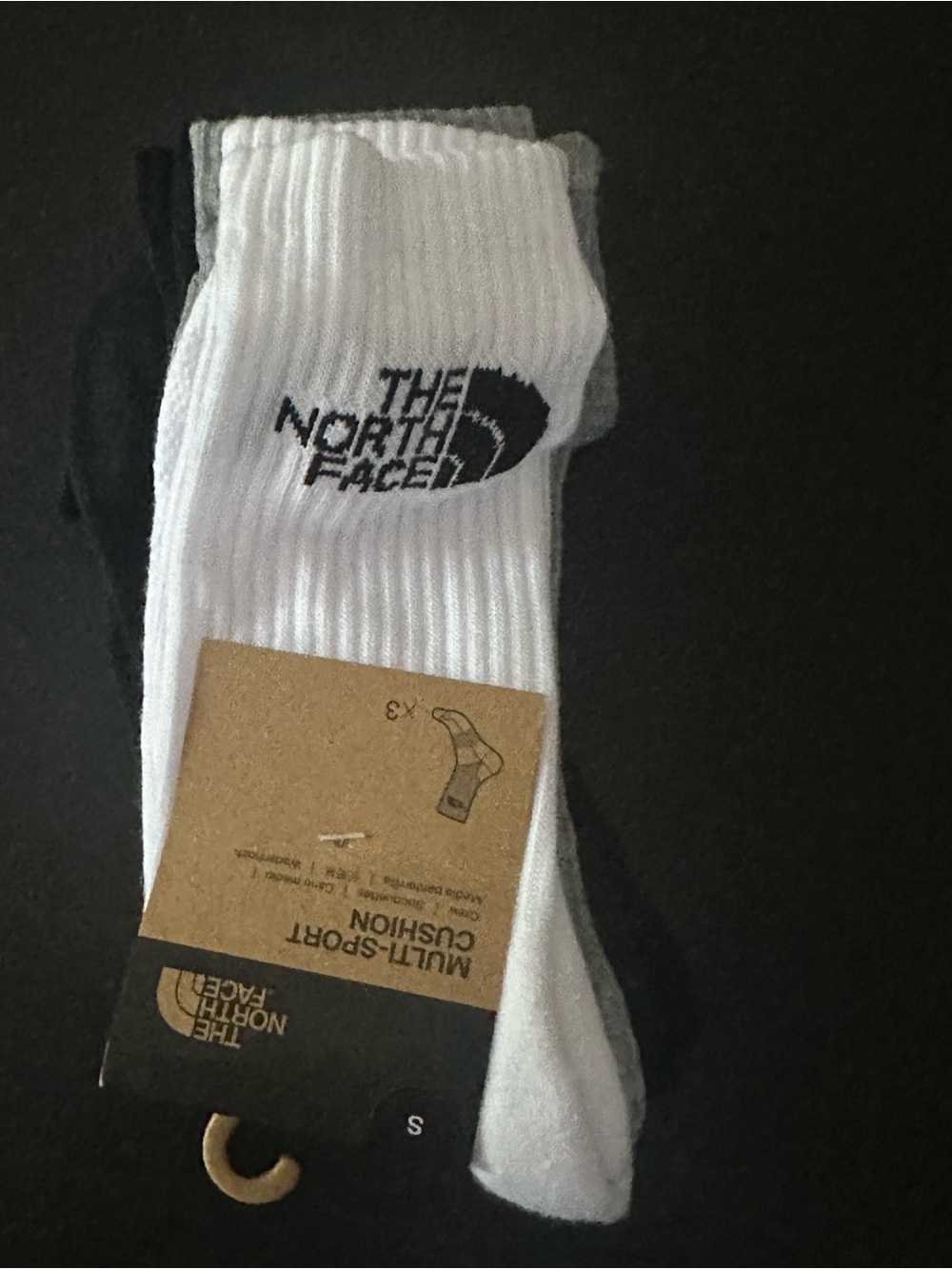 The North Face White and Black Logo Crew Socks - 3 Pack